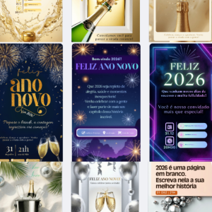 Convite Digital Interativo Ano Novo Réveillon 2026 Whatsapp